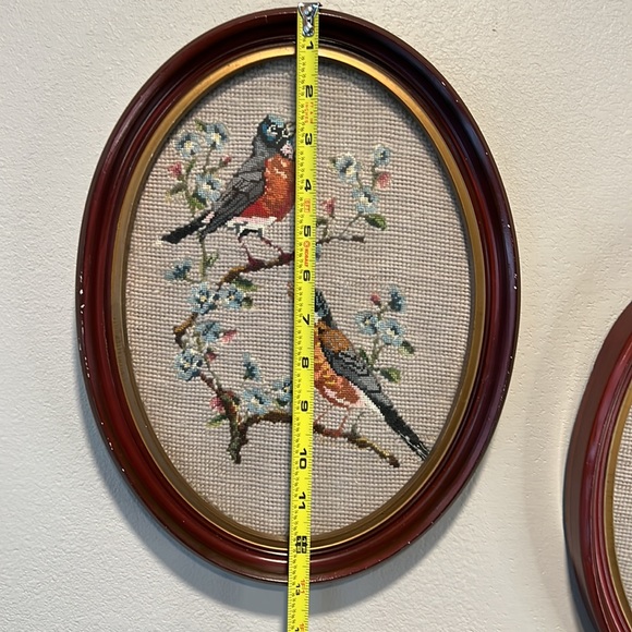 Vtg Framed Cross-Stitched Birds - Picture 10 of 11